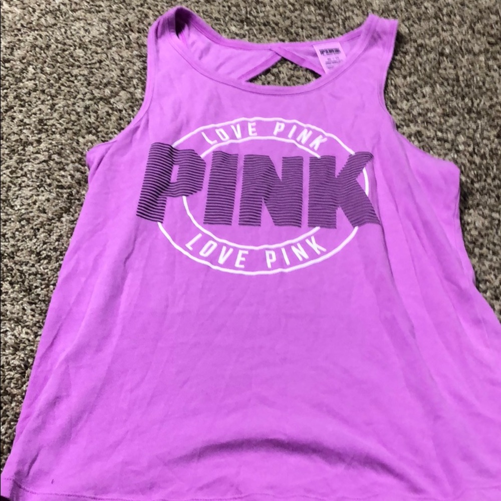 VS PINK CIRCLE BACK TANK